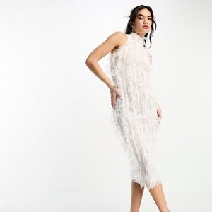 Amy Lynn Calla sleeveless textured midaxi dress - white